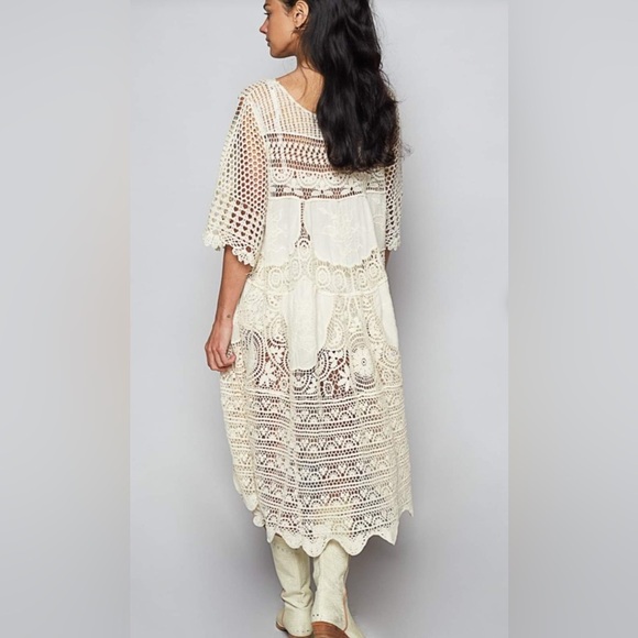 POL One Size Cotton Natural Lace Embroidered Dress - Picture 2 of 2